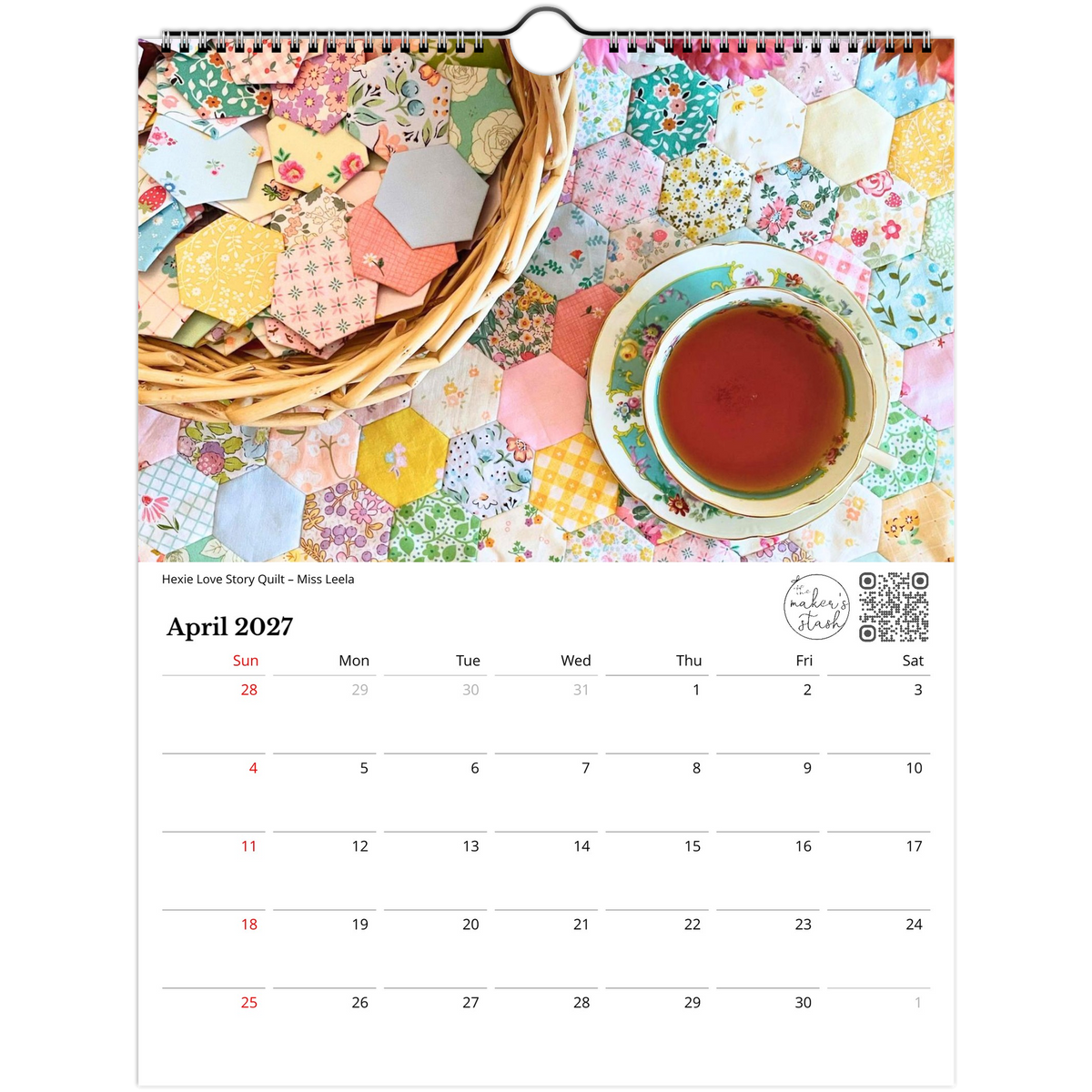 USA + Canada - Patchwork Calendar 2027 - The Patchwork Calendar