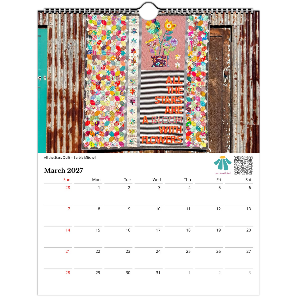 USA + Canada - Patchwork Calendar 2027 - The Patchwork Calendar