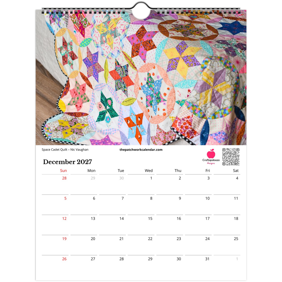 USA + Canada - Patchwork Calendar 2027 - The Patchwork Calendar