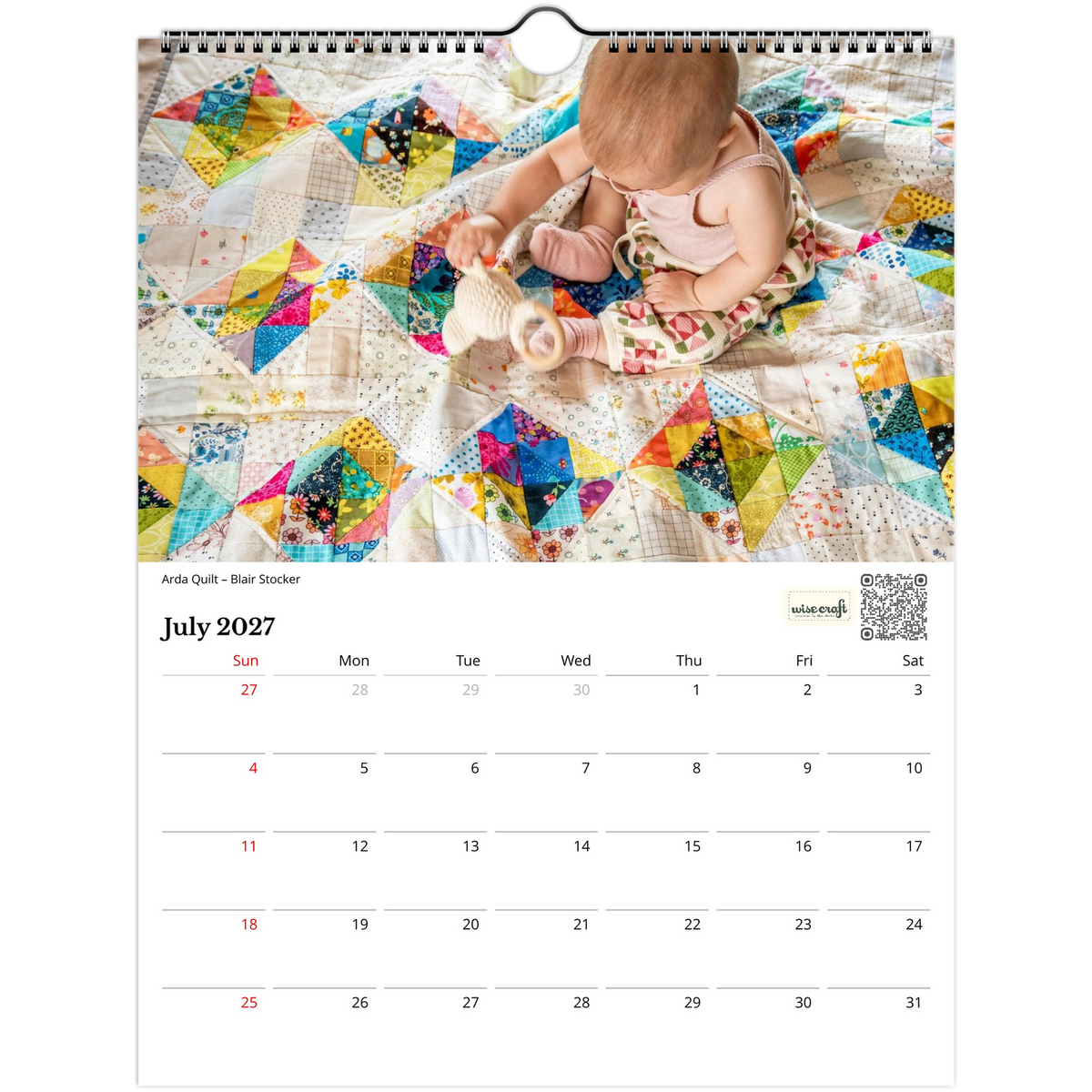 USA + Canada - Patchwork Calendar 2027 - The Patchwork Calendar