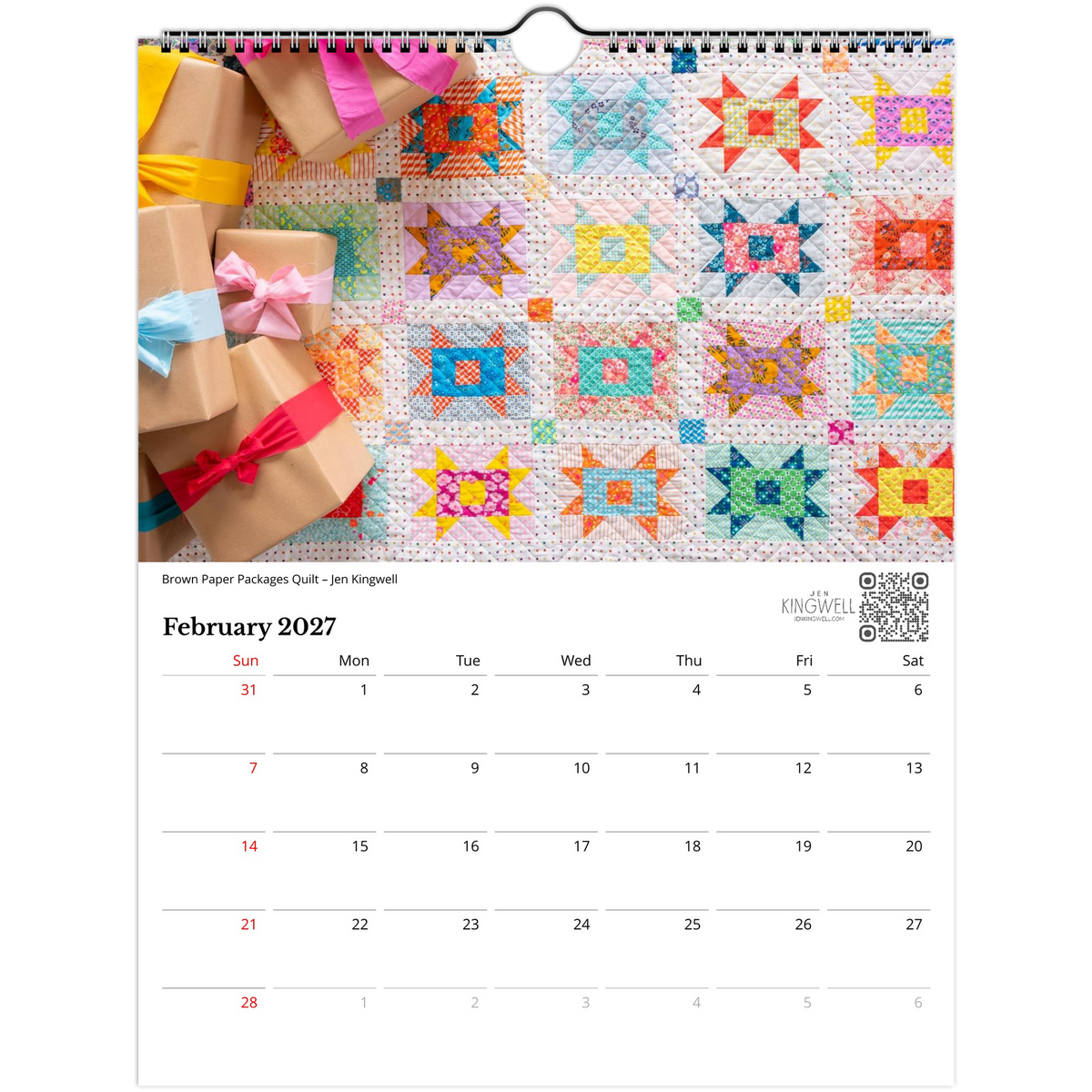 USA + Canada - Patchwork Calendar 2027 - The Patchwork Calendar